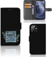 Telefoonhoesje iPhone 12 | 12 Pro (6.1") Wallet Bookcase met Quotes Boho Beach
