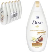 Dove Bodywash / Showergel XL Shea Butter & Vanille - Voordeelverpakking 6 x 500 ML