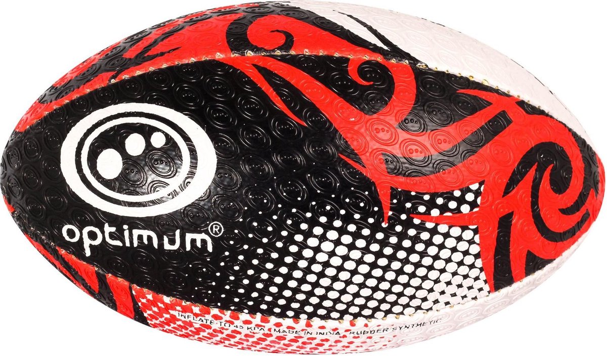 Razor rugbybal zwart/rood/wit maat 5