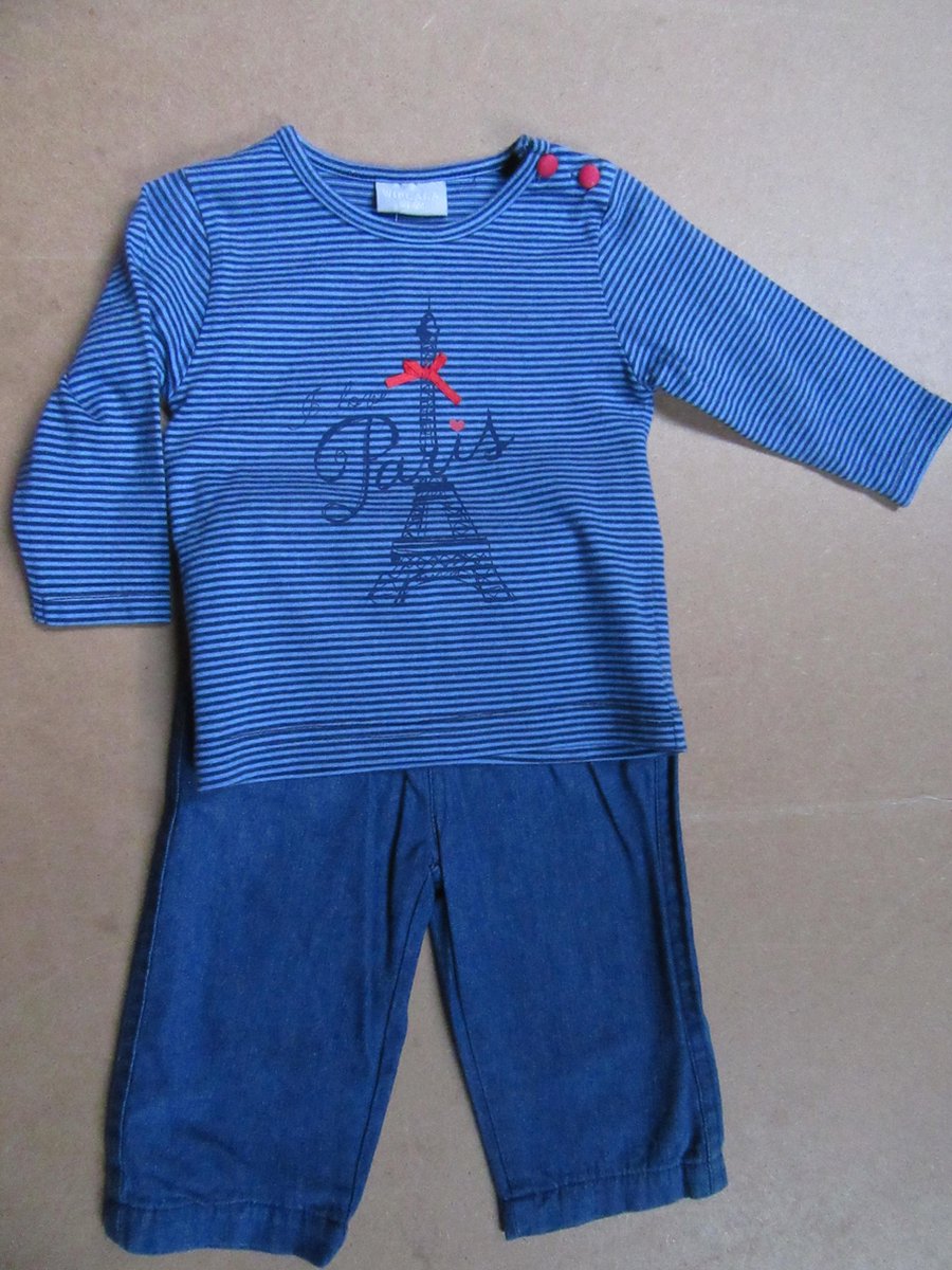 wiplala n pakje jeans meisje , blauw , strikje , 6 maand  68