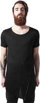 Urban Classics Heren Tshirt -2XL- Long Open Edge Front Zip Zwart