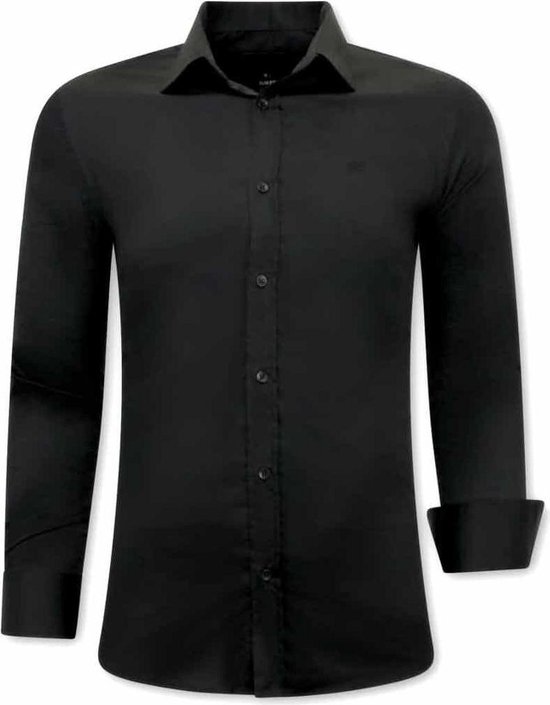Correspondent Communisme naald Luxe Heren Blanco Overhemden Italiaans - Slim Fit - 3078 - Zwart | bol.com