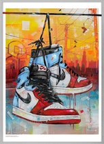 Nike Air Jordan 1 Retro High Fearless ‘unc Chicago’ Painting (reproduction) 51x71cm