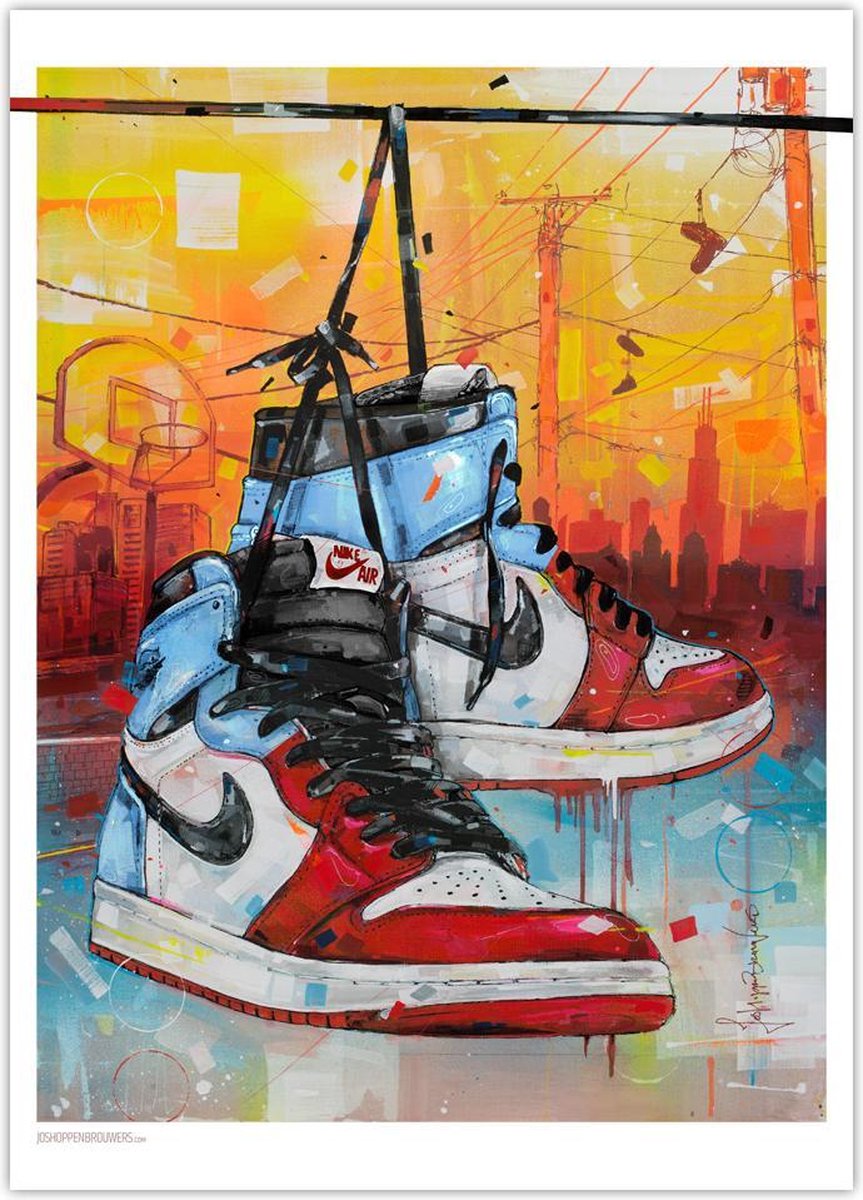 Allernieuwste toile peinture Jordan Sneaker Fashion Chaussures pour femmes  - Graffiti