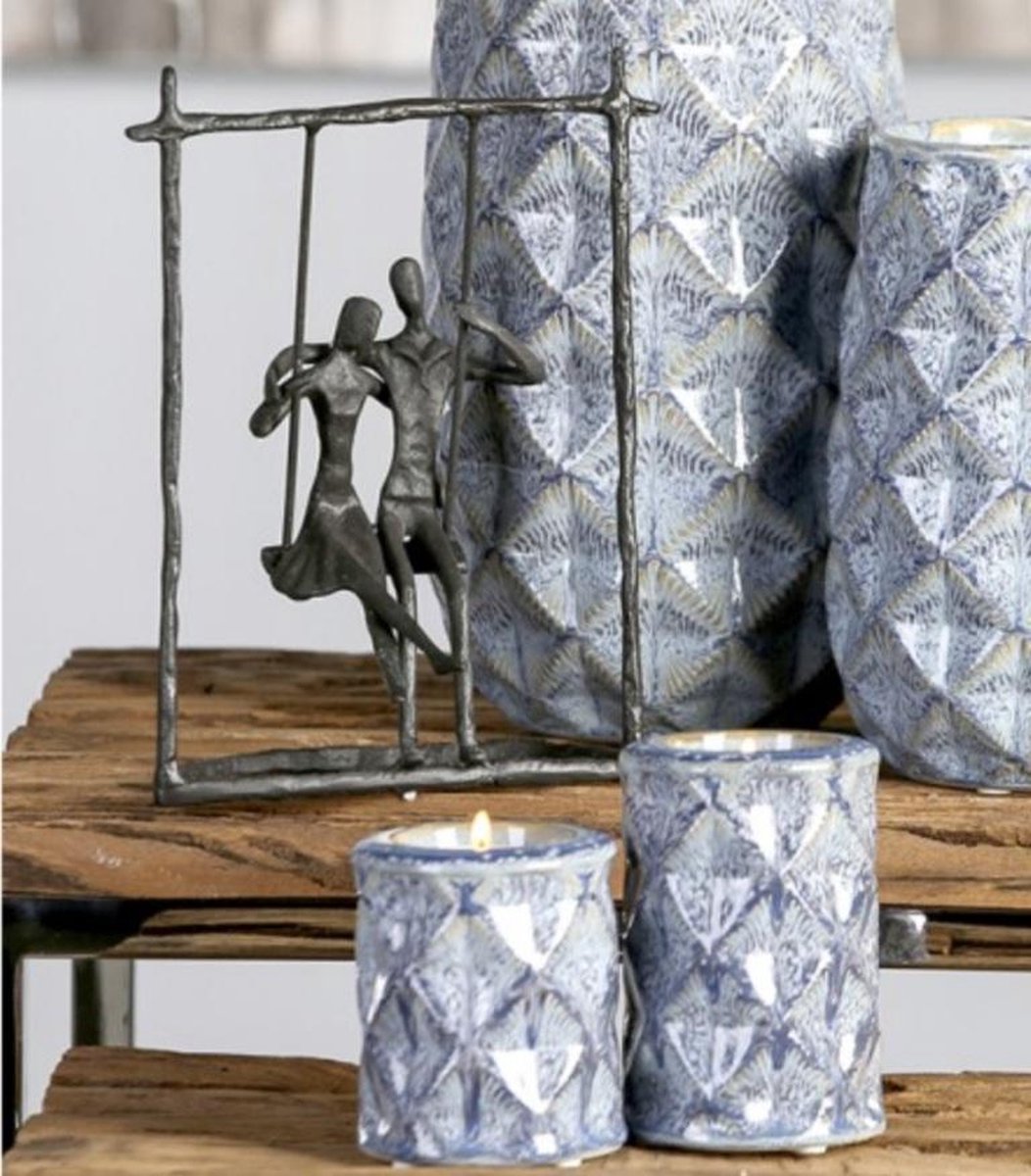 Sculptuur Beeld - Staal - Samen Schommelen - echtpaar - stel op schommel - Gilde handwerk - design — afbeelding 3