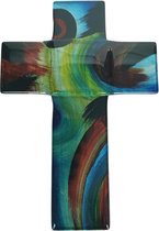 Kruisbeeld glas cirkels groot - religieus - religie