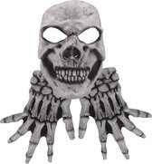 Partychimp Gezichtsmasker Skelet Schedel Doodshoofd Halloween - Latex - Grijs - One-size