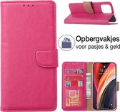 iPhone 12 Mini book case - book cover - portemonnee hoesje - iPhone 12 Mini hoesje wallet case - pasjes houder - ROZE - EPICMOBILE