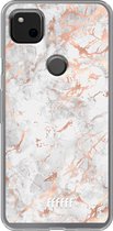 Google Pixel 4a Hoesje Transparant TPU Case - Peachy Marble #ffffff