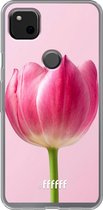 Google Pixel 4a Hoesje Transparant TPU Case - Pink Tulip #ffffff
