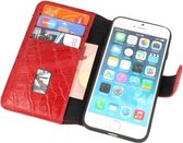 Lelycase Echt Lederen Booktype iPhone SE 2020 / 8 / 7 hoesje - Krokodil Rood