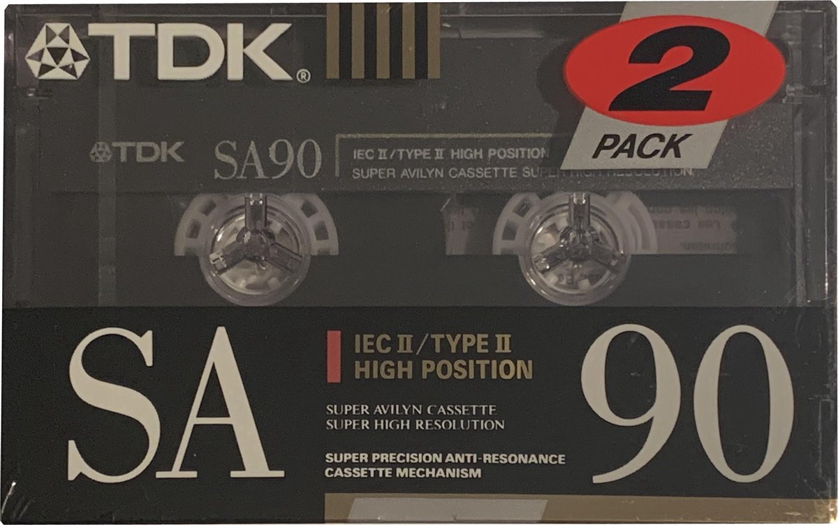 TDK SA high CrO2 90min (2x45min) Type II Cassette band Vintage 2-Pack
