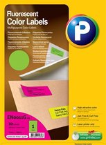 Printec Fluoriscerend Neon Groen etiketten - 10 vel- 210x297mm - 1 label per A4 - 10 stickers per doos
