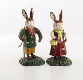 Beeld - Man en vrouw konijn - Materiaal - Resin - 22,8 cm hoog