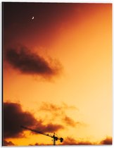 Dibond - Wolken in Oranje Lucht - 30x40cm Foto op Aluminium (Wanddecoratie van metaal)