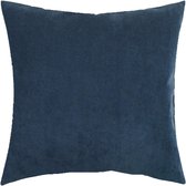 Luxe sierkussen donker blauw - 50 x 50 cm - polyester - wonen - interieur - woonaccessoires