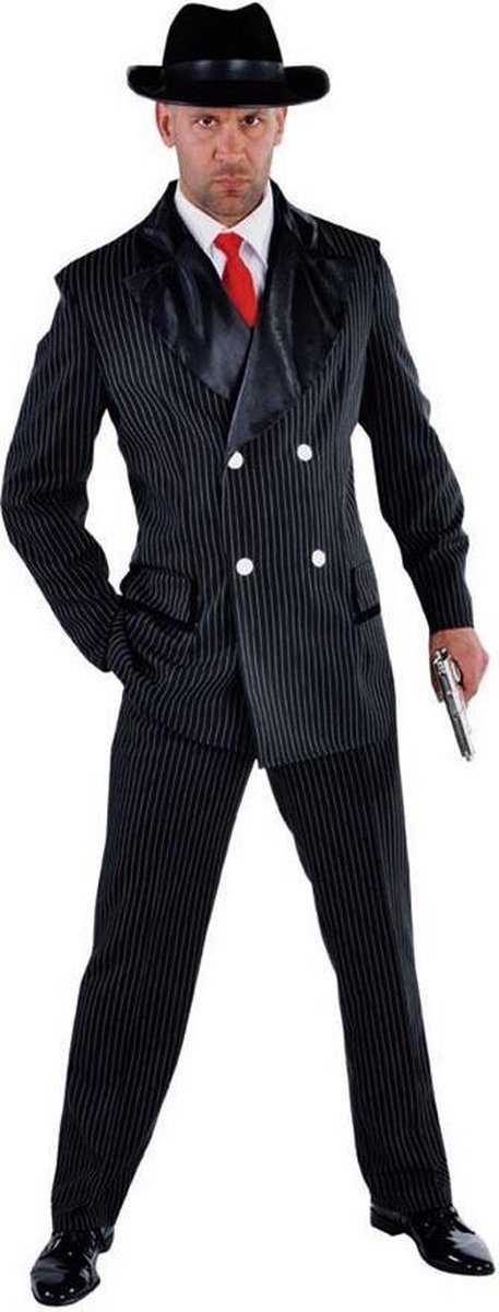 Magic By Freddy Verkleedpak Gangster Heren Zwart Polyester Mt M