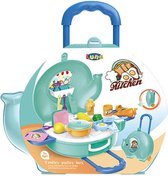 Luna Keuken Trolley Junior Turquoise/blauw 27-delig