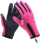 Fietshandschoenen  winter met extra grip en touchscreen gevoelig roze maat M Sandesen®