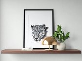 Max Waeldyke Art - ''The Vigorously Leopard'' - hand gesigneerde art print - A4 - kunst - wanddecoratie - dieren - poster - luipaard - prenten - panther