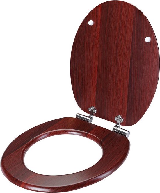 Siège de toilette, fermeture douce, siège de toilette, siège de toilette,  bois foncé | bol.com