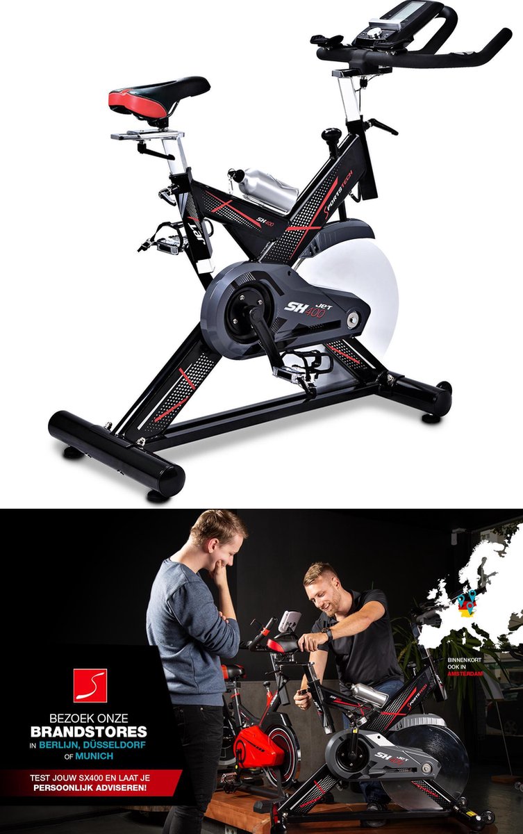 vélo d'exercice - cyclisme en salle - Sportstech SX400 - Kinomap - volant d'inertie  22kg | bol.com