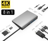 DrPhone COM5 - 8 In 1 Hub - 4K Adapter – USB-C – Type-C – Video HDMI – Ethernet Adapter – USB 3.0