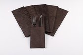 Deria - Bestek - Pocket - Pochette - Kunstleder - 21x8cm - Linen bruin - Set á 6 stuks