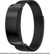 Milanees Bandje Zwart voor de Samsung Gear Fit 2 Fit2 SM-R360 & Fit2 Pro SM-R365, magneetsluiting – Maat: zie maatfoto – Milanese RVS Armband Black Magnet - Strap