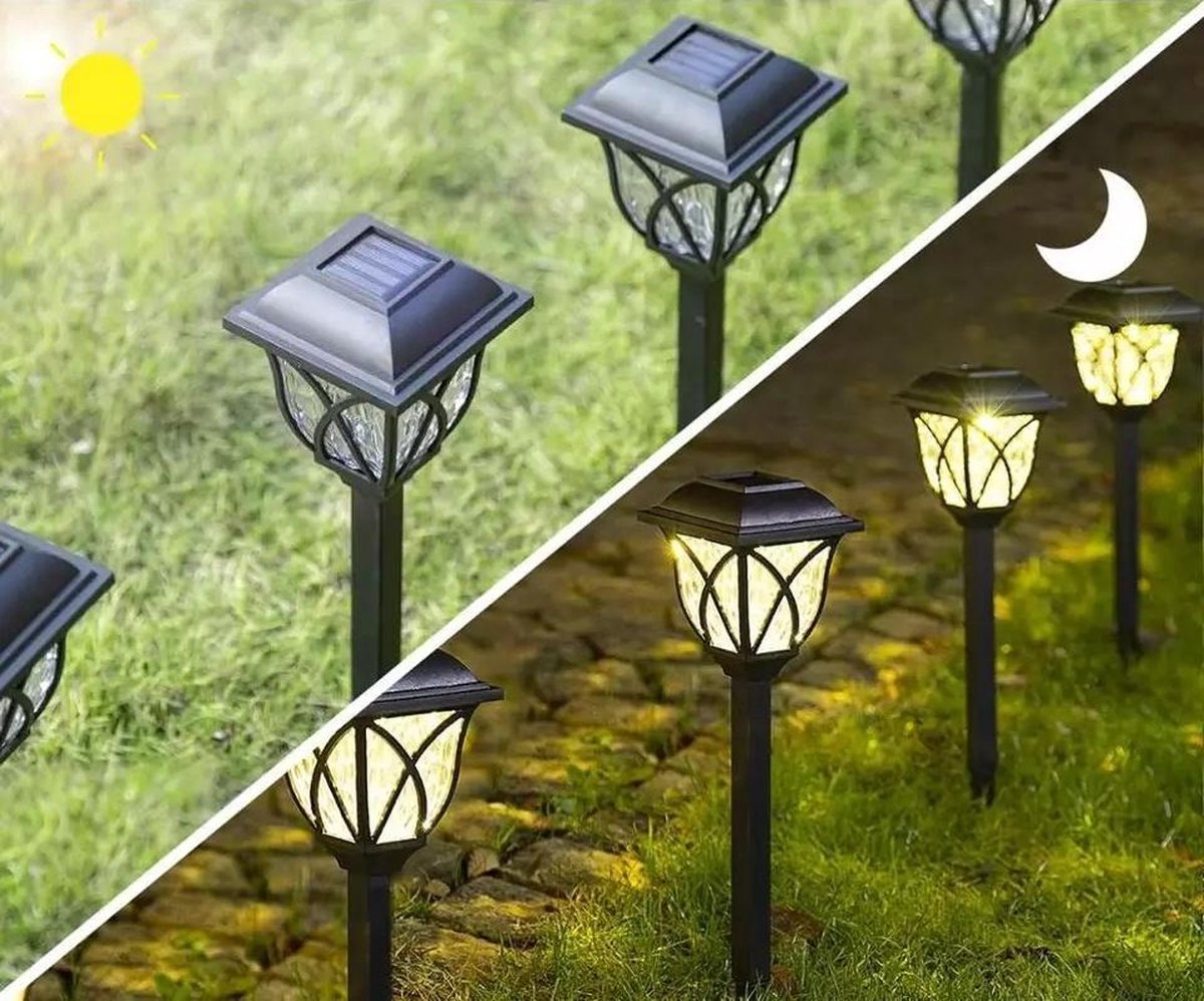 Tuinlamp Solar 6 Stuks Balkon Tuin Terras Sierverlichting Tuinverlichting Grond Verlichting Zonne Energie Led Sfeer Verlichting
