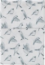Cottonbaby - ledikantlaken - Birds - wit/marine - 120x150 cm