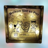 Welkom Sint en Piet Glasblok