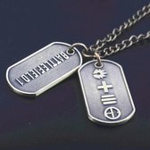 Battlefield stoere leger ketting met 2 hangers  | Heren ketting | Schakelketting | Roestvrij Staal | Kerst cadeau | Halsketting | Army groen |  6mm/70cm