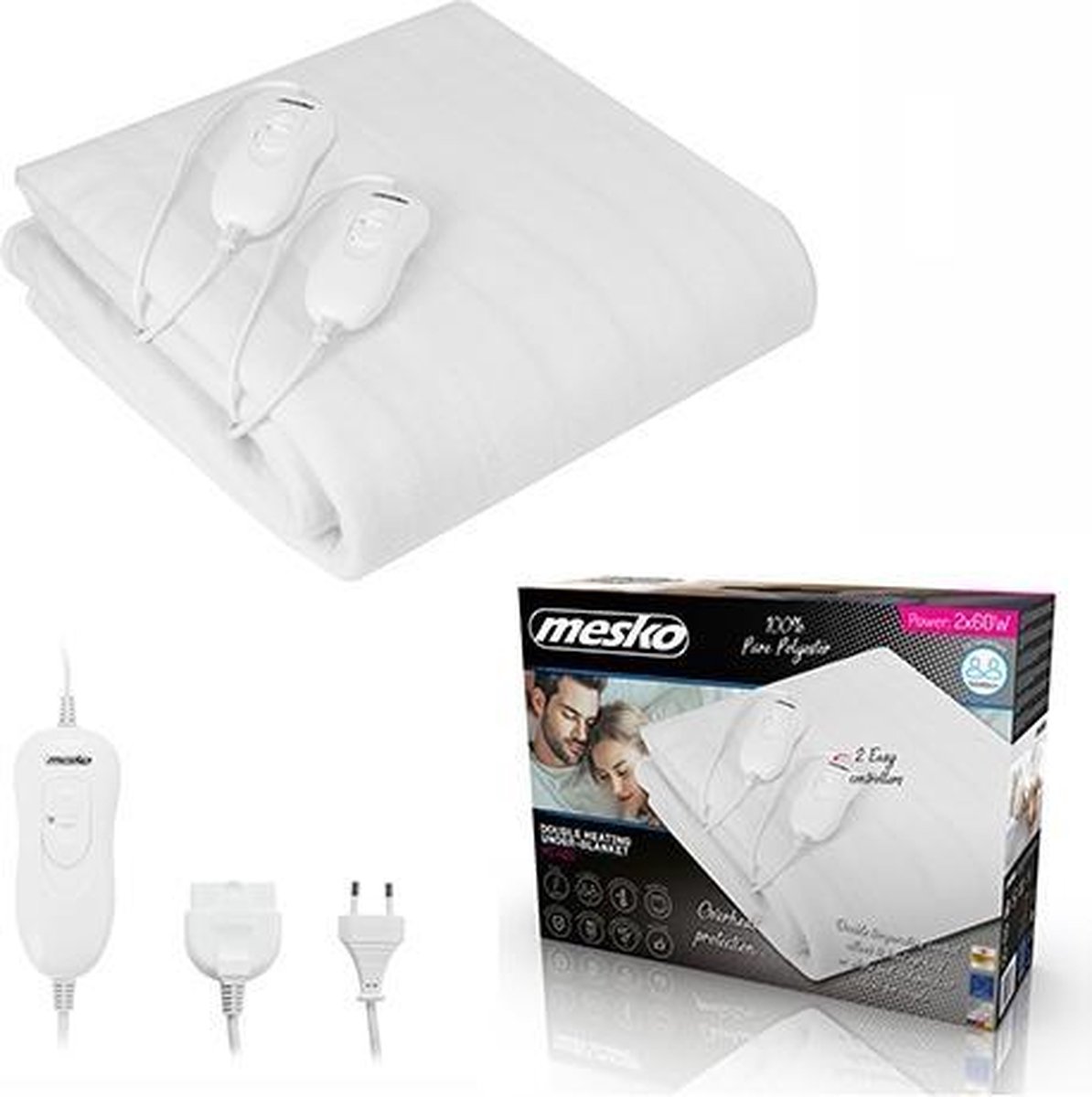 Top Choice - 2 persoons Elektrische deken - 150 x 160 cm - 4 standen - 2 x 60 Watt – foto 3