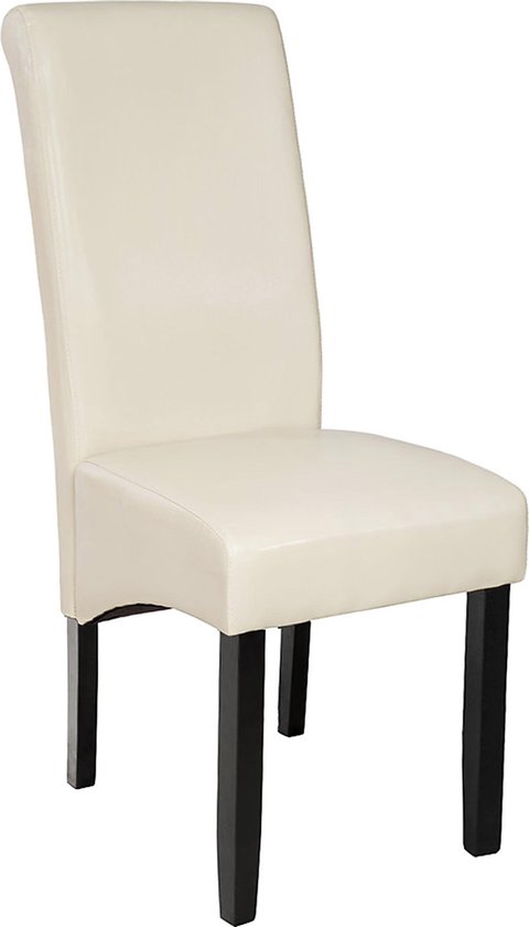 tectake® - Eetkamerstoel stoel ergonomisch - crème - 400556