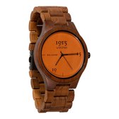 1915 Watch Real Leather Cognac - Ø 46 mm - Heren Horloge - Teakhout - Polshorloge - Houten Horloge - 1915 watches - Duurzaam Cadeau - Inclusief Geschenkdoos - Leren Wijzerplaat - Herenhorloge - Horloge Geschenkset - Bruin