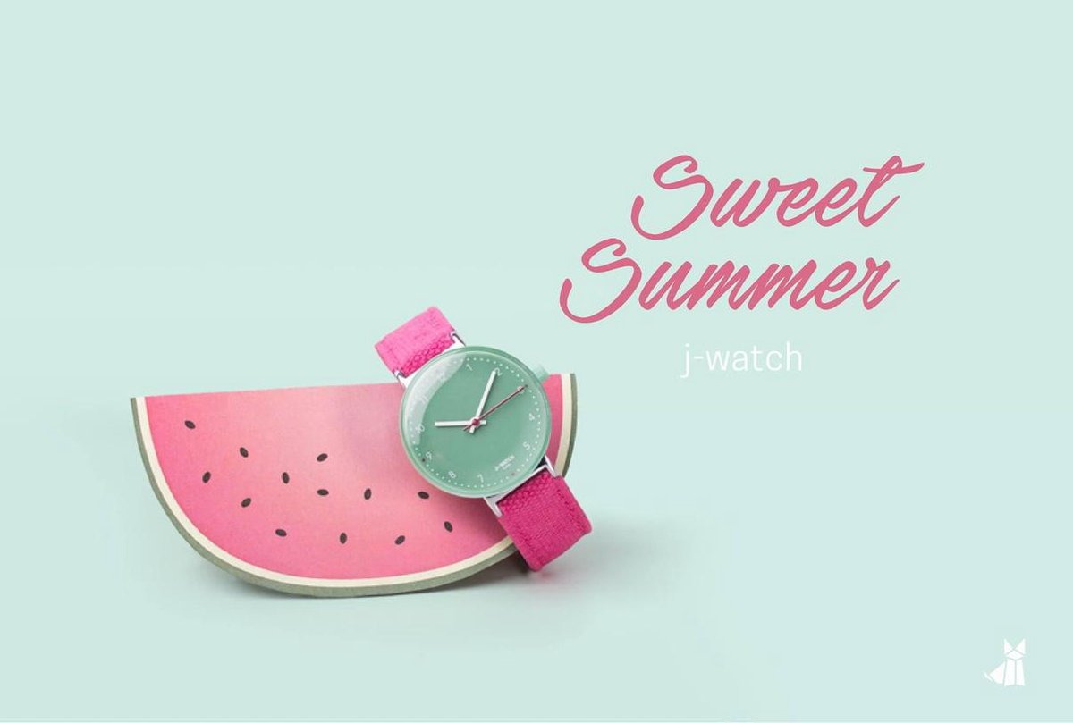 JU'STO J-WATCH horloge - watermelon - roze / groen - 40 mm