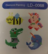 Diamond painting - Stickervel ( 4 stuks ) Dieren