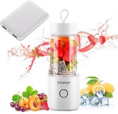 Vitamer draagbare blender - 350 ml - Inclusief powerbank - Wit