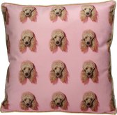 Sierkussen Poodle Velvet Roze 45 X 45 cm