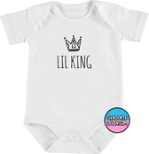 Baby rompertjes - Lil king - maat 74/80 - korte mouwen - baby - baby kleding jongens - baby kleding meisje - rompertjes baby - rompertjes baby met tekst - kraamcadeau meisje - kraa