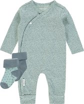 Noppies Unisex set(3delig) Boxpak Mint Grijs met 2 paar sokjes - Maat 62