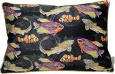 Wants&Needs Sierkussen Fishes Velvet Multi 35 X 50