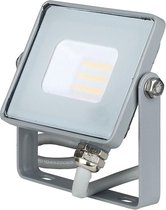 LED Bouwlamp 10 Watt - LED Schijnwerper - Viron Dana - Warm Wit 3000K - Mat Grijs - Aluminium - SAMSUNG LEDs