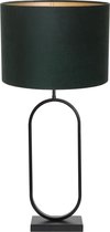 Light & Living Jamiri lampenvoet | met groene velvet kap | 80 cm hoog | Ø kap 40 cm | zwart