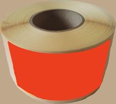 Blanco etiketten op rol - 90 x 50 mm rechthoek - rood radiant