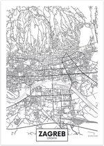 Canvas city map Zagreb | 30X40cm