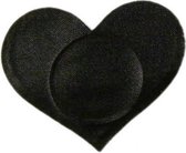 Tepelcover zwart hart | Versiering - Sexy - Sticker