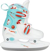 Nijdam 3008 Junior Figure Skate - Ajustable - Hardboot - Blanc / Bleu - Taille 34-37