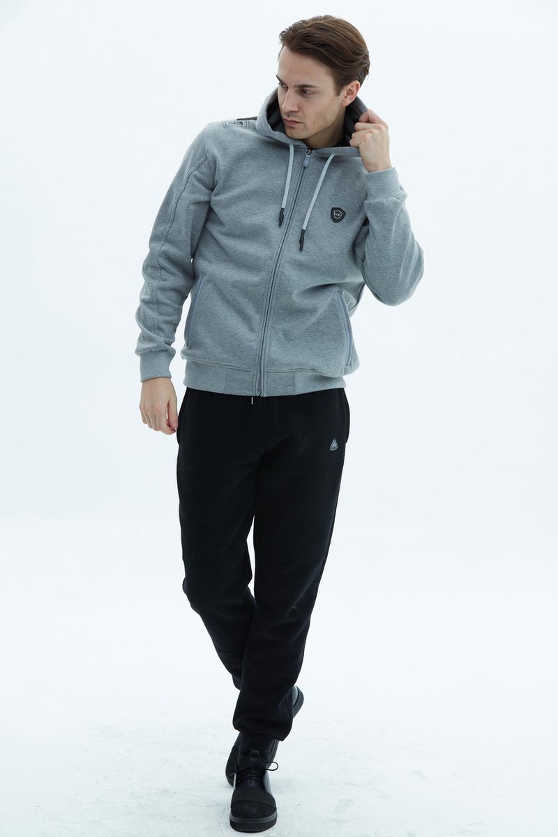 SCR. Alaf - Warme Hoodie Heren - Sweatvest met capuchon - Lichtgrijs - Maat S